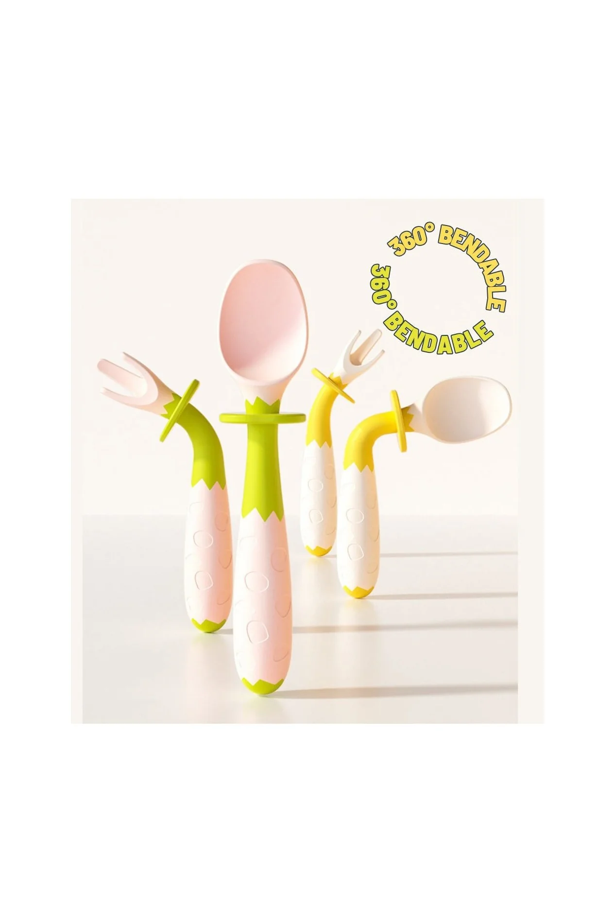 Bendable Cutlery For Kids - Yellow - Image 7
