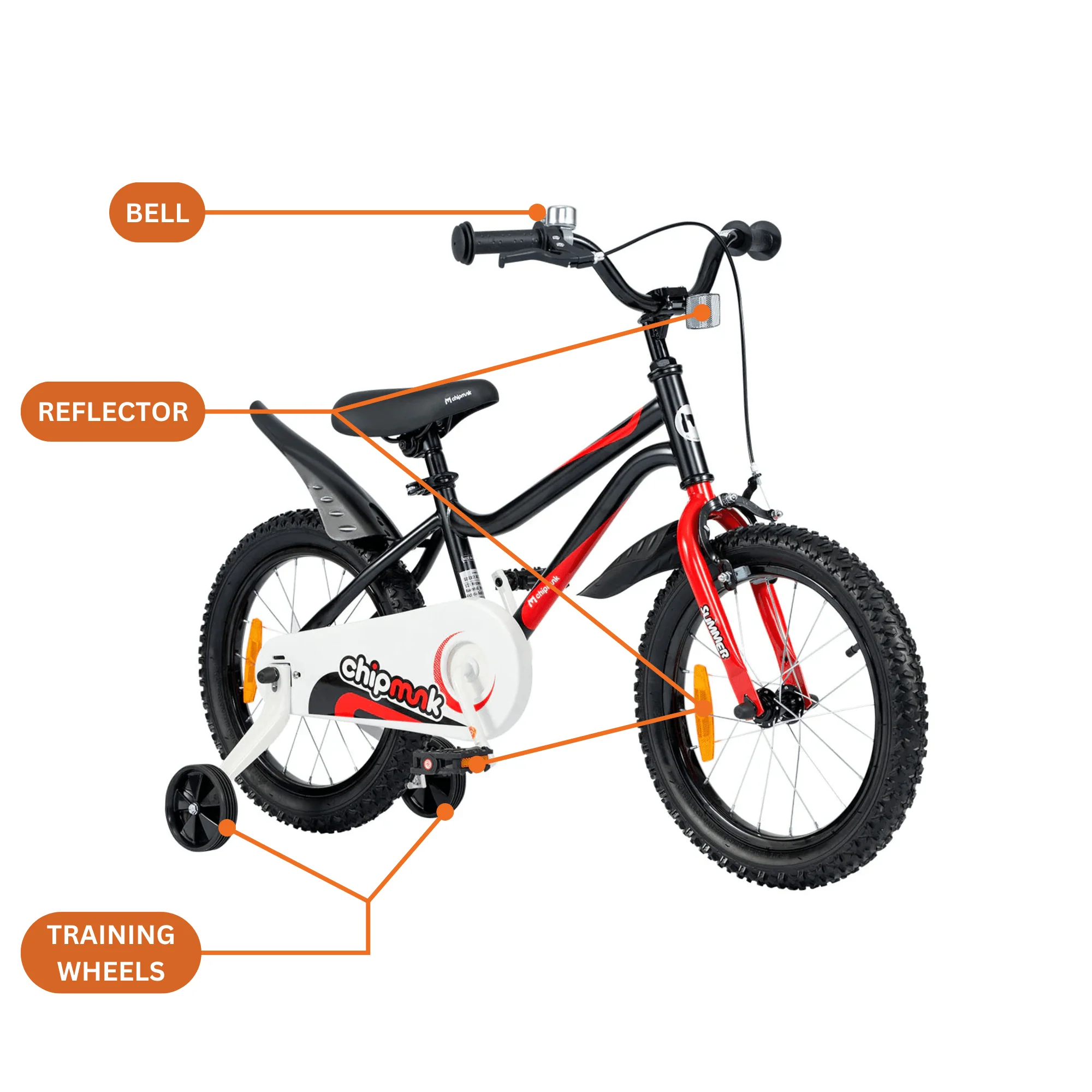 Chipmunk - MK RoyalBaby 16" Bicycle - Black - Image 4