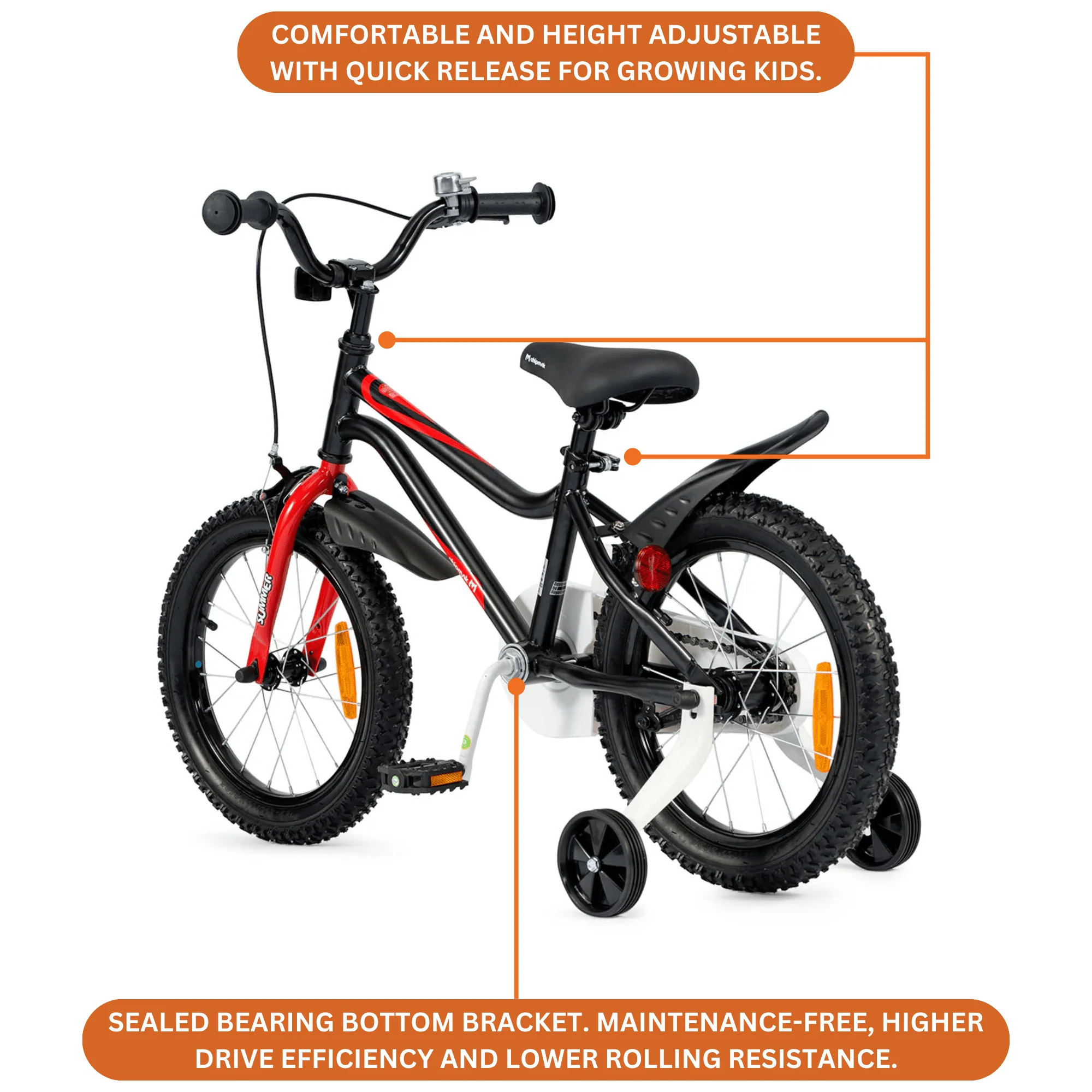 Chipmunk - MK RoyalBaby 16" Bicycle - Black - Image 5