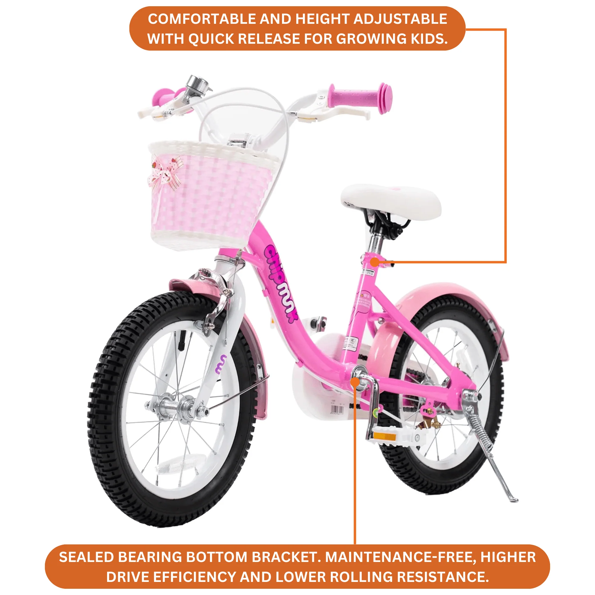 Chipmunk - RoyalBaby MM 16" Bicycle - Pink - Image 5