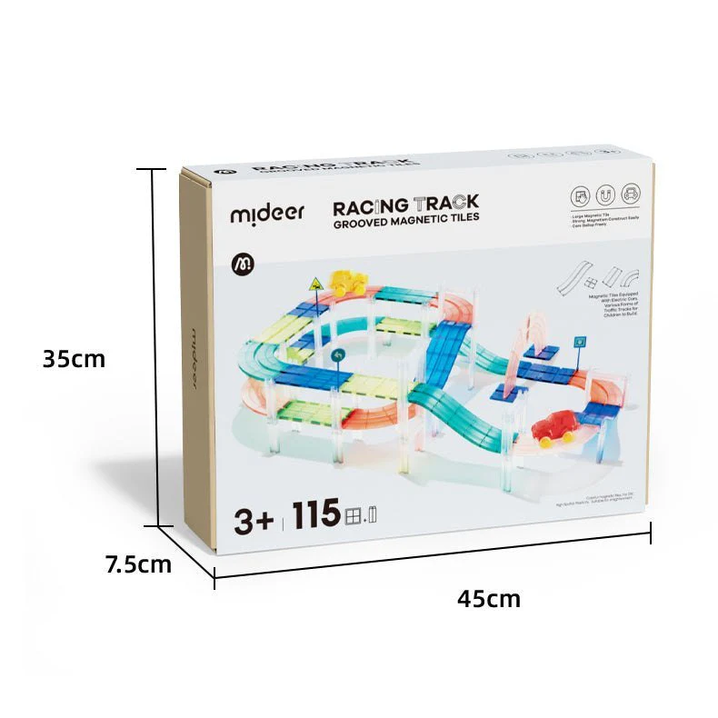Grooved Magnetic Tiles - Racing Track - Image 11