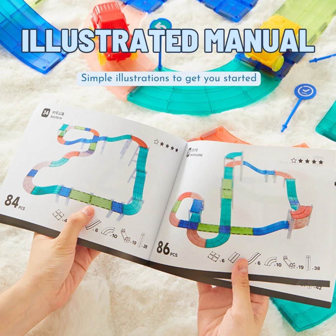 Grooved Magnetic Tiles - Racing Track - Image 4