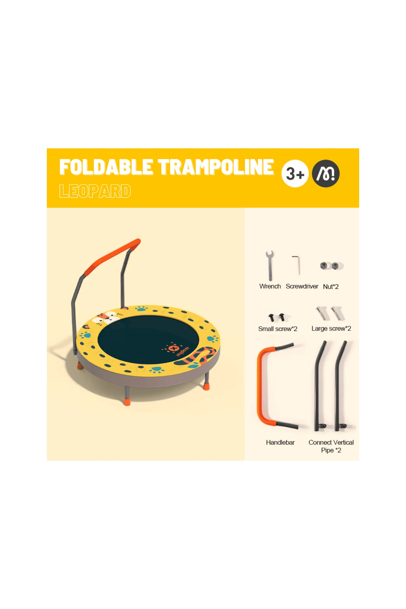 Mideer Kids Foldable Trampoline (3 Ft) - Image 4