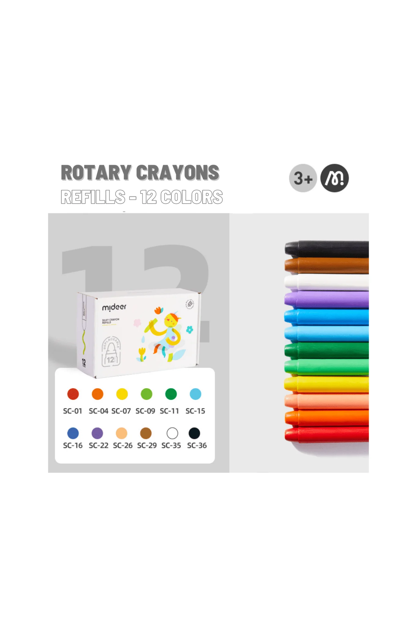 Rotary Crayon Refills - 12 Colors - Image 4