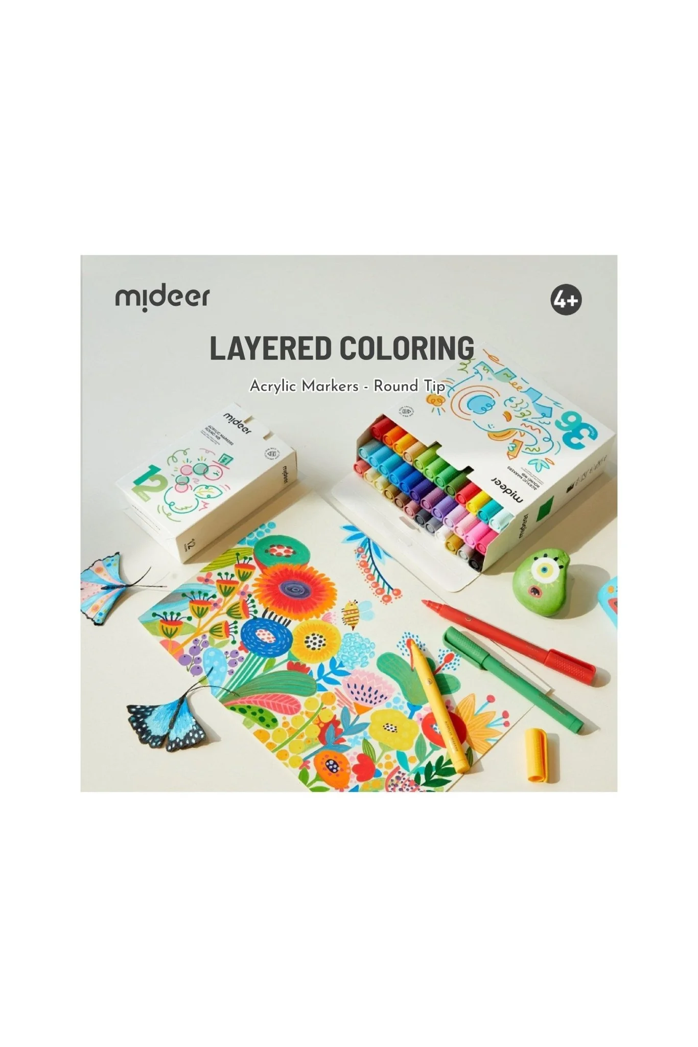 Round Nib Acrylic Markers - 24 Colors - Image 3